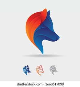 Wolf illustration concept vector design template
