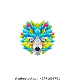 Wolf illustration design with a colorful appearance