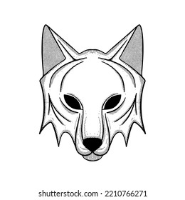 Wolf Illustration hand drawn cartoon sketch lineart vintage style vector