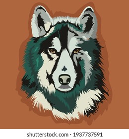 wolf illustration image for wall decoration