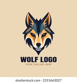 Plantilla vectorial del logotipo de Wolf Illustration