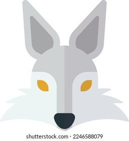 wolf illustration in minimal style isolated on background