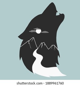 ilustración de lobo diseño vectorial