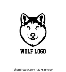 Wolf illustration vector design with black and white color theme for logo and icon