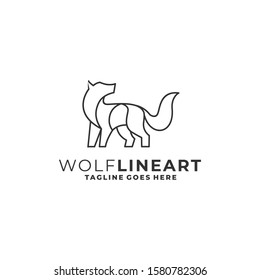 Wolf Illustration Vector Template. Suitable for Creative Industries, Multimedia, Entertainment, Education, Social, Cooperation, Shops, and other related businesses.