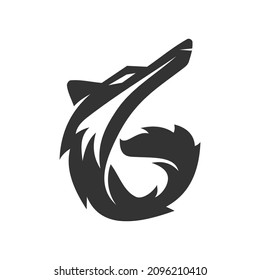 Wolf initial G Illustration Icon Brand Isolated