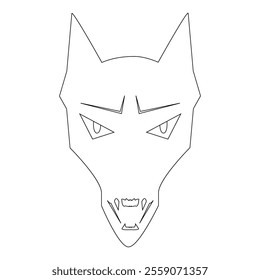 a wolf item vector line art