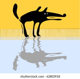 Wolf or jackal in cartoon style