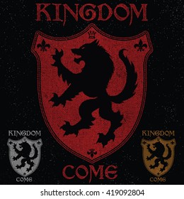 Wolf Kingdom Crest Denim Flag Graphic Design