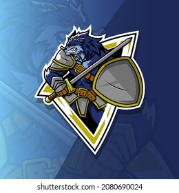 Wolf Knight Esport Logo for gaming clubs, sports clubs, school clubs, also for competitions, banners, invitations, flyers, applications, websites, blogs etc.