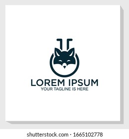 wolf labs logo template design vector, education logo template