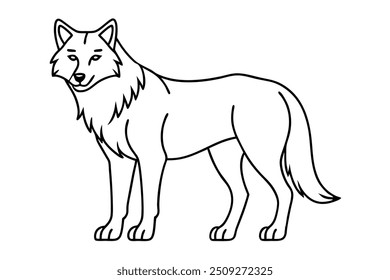 a wolf with laianr vector lllustration