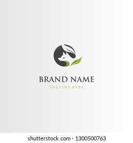 Wolf Leaf Nature Abstract Silhouette Illustration Business Modern Logo