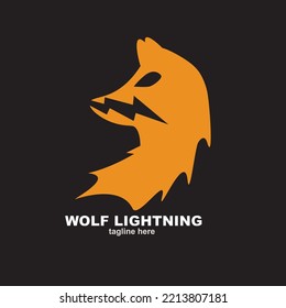 logotipo de relámpago de lobo para el apoyo, etc