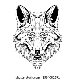 Wolf Line Art Design Illustration Stock Vector (Royalty Free ...