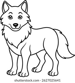 Wolf line art, wolf head line art, wolf silhouette