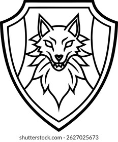 Wolf line art, wolf head line art, wolf silhouette