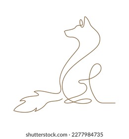 Wolf line art logo design illustration