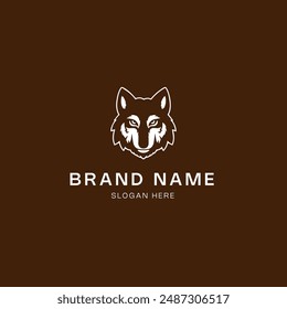 wolf line art logo Plantilla Vector icono elemento aislado - diseño de Ilustración vectorial