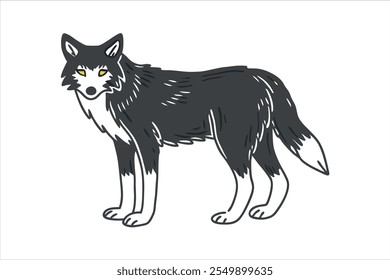 Wolf Line Art Vektorgrafik