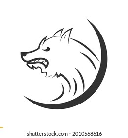 Kunstvektorlogo der Wolf Line Design für Unternehmen und Unternehmen