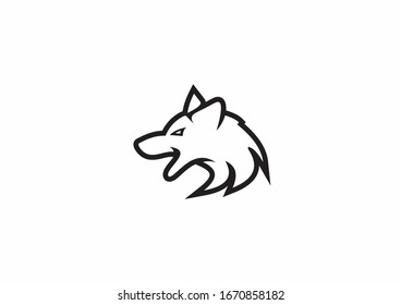 Wolf Line Concept Logo Design Illustration