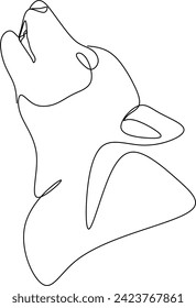 Diseño de línea de lobo. Elementos decorativos sencillos de silueta animal con una línea continua. Ilustración vectorial de estilo minimalista sobre fondo blanco.