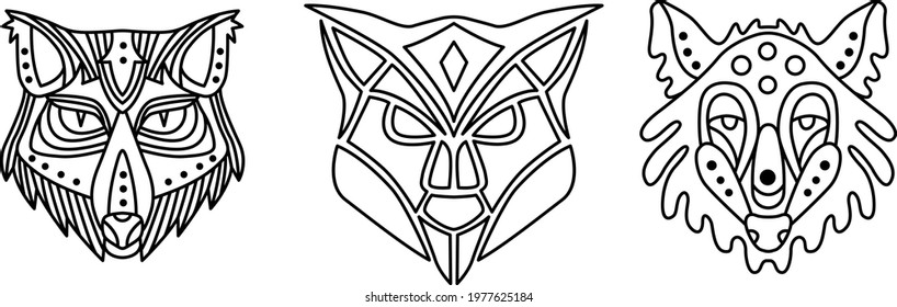 Wolf Line Icon Isolated. Geometric polygonal wolf. Abstract linear animal head. Vector illustration. Wolf template.