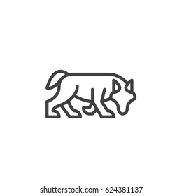Wolf line icon, outline vector sign, linear style pictogram isolated on white. Symbol, logo illustration. Editable stroke. Pixel perfect