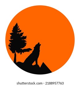 Wolf line icon vector design and illustration with editable stroke