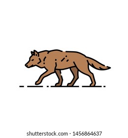 Wolf line icon. Wild canine symbol. Vector illustration.