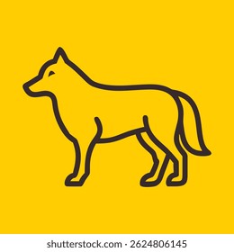 Wolf line logo. Black wolf linear icon isolated on white background. Vector illustration.
