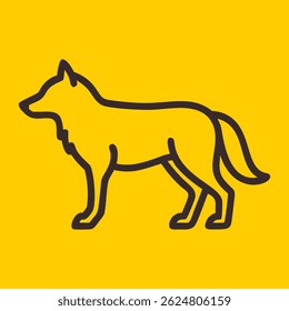 Wolf line logo. Black wolf linear icon isolated on white background. Vector illustration.