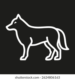 Wolf line logo. Black wolf linear icon isolated on white background. Vector illustration.