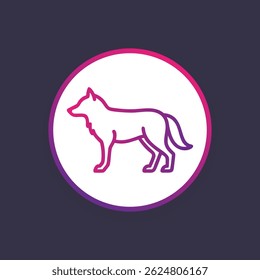 Wolf line logo. Black wolf linear icon isolated on white background. Vector illustration.