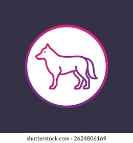 Wolf line logo. Black wolf linear icon isolated on white background. Vector illustration.