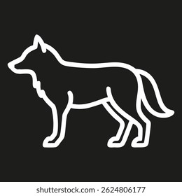 Wolf line logo. Black wolf linear icon isolated on white background. Vector illustration.