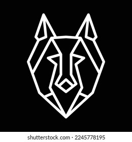 Wolf line logo symbol design illustration. Clean logo mark design. Illustration for personal or commercial business branding.