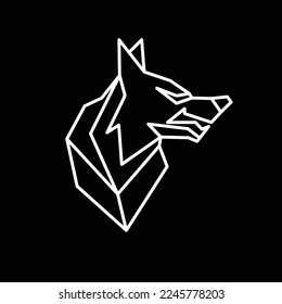 Wolf line logo symbol design illustration. Clean logo mark design. Illustration for personal or commercial business branding.