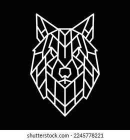 Wolf line logo symbol design illustration. Clean logo mark design. Illustration for personal or commercial business branding.