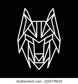 Wolf line logo symbol design illustration. Clean logo mark design. Illustration for personal or commercial business branding.