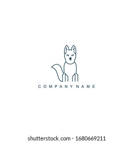 Wolf, line logo vector design