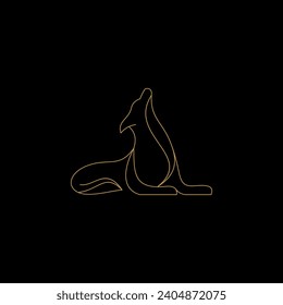 wolf line outline logo vector icon illustration	
