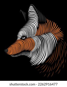 Wolf line shape  style design 