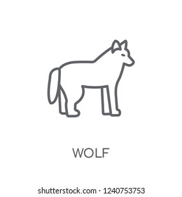 Wolf linear icon. Modern outline Wolf logo concept on white background from animals collection. Suitable for use on web apps, mobile apps and print media.