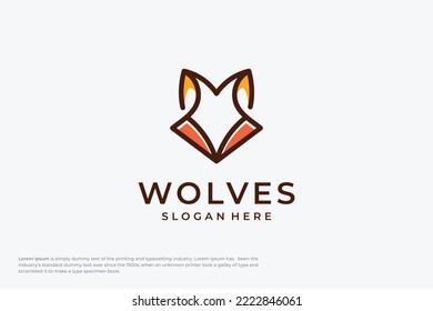 Wolf linear icon. Modern outline Wolf logo concept