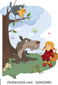 The Wolf and the Little Red Riding Hood cartoon