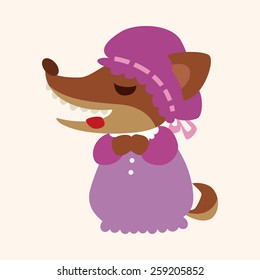 Wolf in Little Red Riding Hood theme elements