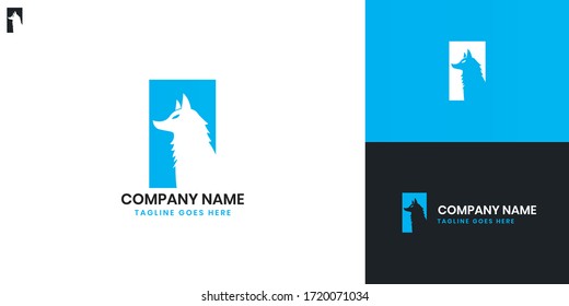 Wolf Logo - All elements on this template are editable with vector software