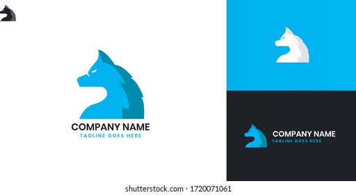 Wolf Logo - All elements on this template are editable with vector software